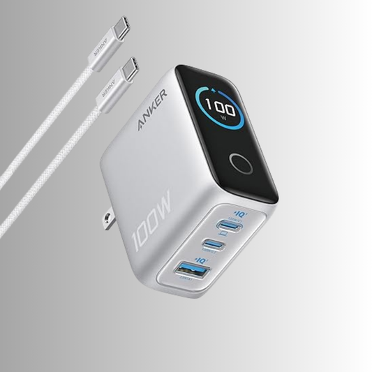 Anker Charger (100W, 3 Ports, Smart Display)