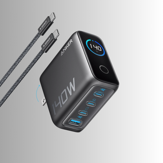 Anker Charger (140W, 4-Port, PD 3.1) Smart display
