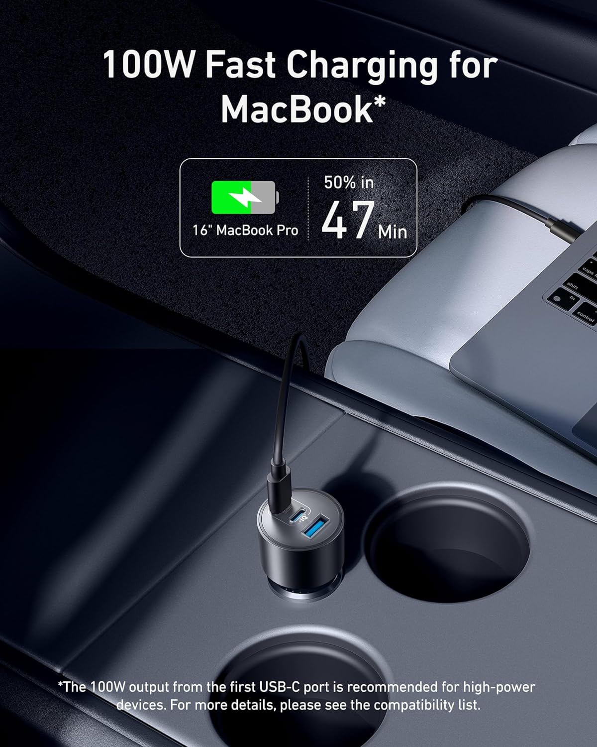 ANKER NANO  167,5W CAR CHARGER+ CABLE ANKER 100W