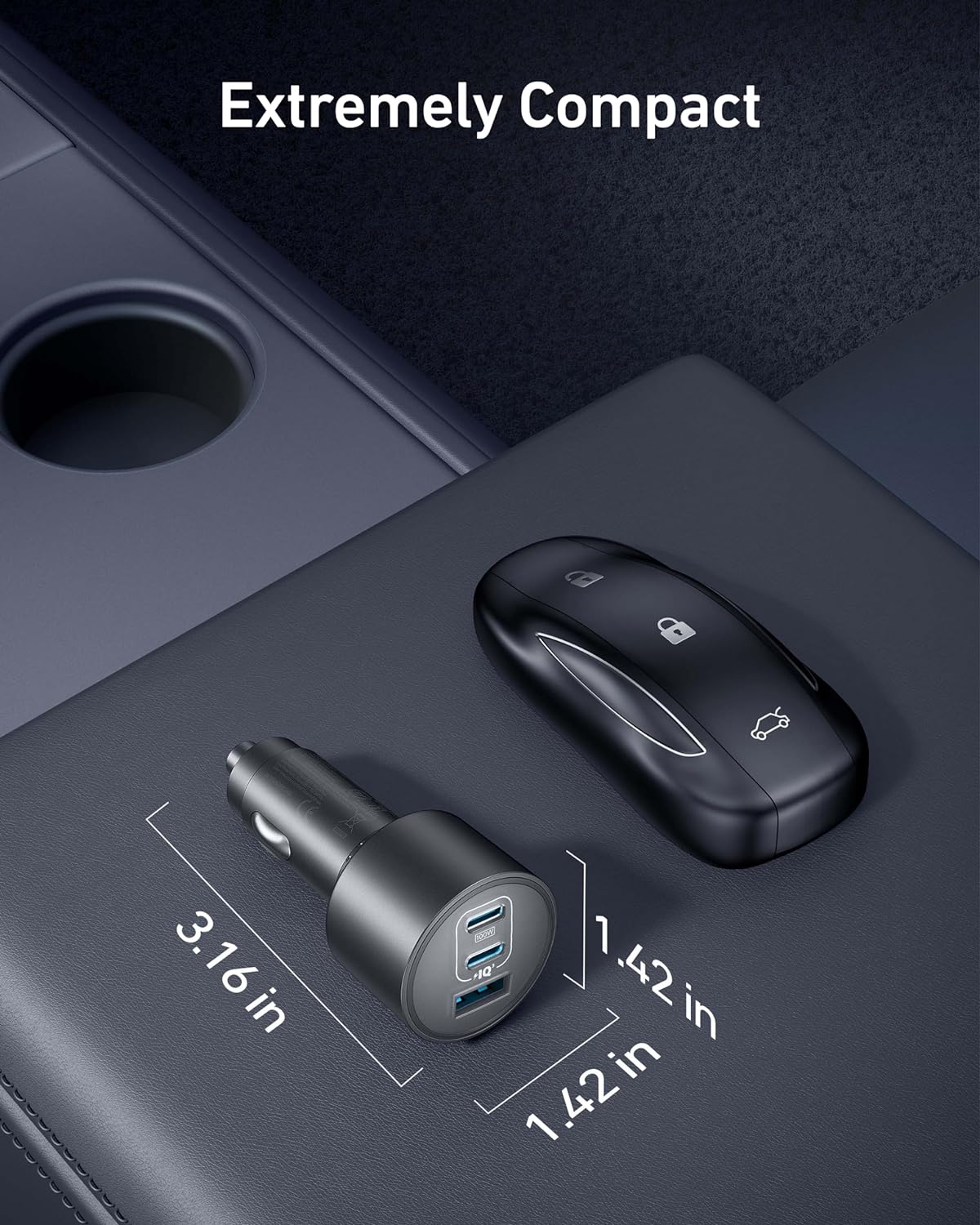 ANKER NANO  167,5W CAR CHARGER+ CABLE ANKER 100W